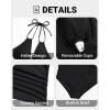 imageYonique 2 Piece Swimsuits for Women Halter Tankini Top with Skirt Bottom V Neck Bathing SuitBlack