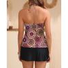 imageYonique 2 Piece Swimsuits for Women Halter Tankini Top with Skirt Bottom V Neck Bathing SuitMandala