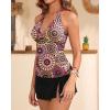 imageYonique 2 Piece Swimsuits for Women Halter Tankini Top with Skirt Bottom V Neck Bathing SuitMandala