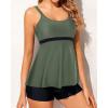 imageYonique Two Piece Tankini Bathing Suits for Women Tummy Control Swimsuits with Boy Shorts Modest SwimwearArmy Green