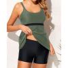 imageYonique Two Piece Tankini Bathing Suits for Women Tummy Control Swimsuits with Boy Shorts Modest SwimwearArmy Green