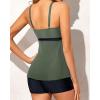imageYonique Two Piece Tankini Bathing Suits for Women Tummy Control Swimsuits with Boy Shorts Modest SwimwearArmy Green