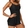 imageYonique Two Piece Tankini Bathing Suits for Women Tummy Control Swimsuits with Boy Shorts Modest SwimwearBlack