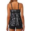 imageYonique Two Piece Tankini Bathing Suits for Women Tummy Control Swimsuits with Boy Shorts Modest SwimwearBlack Marbling Print