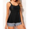 imageYonique Two Piece Tankini Bathing Suits for Women Tummy Control Swimsuits with Boy Shorts Modest SwimwearBlack and Stripe