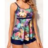 imageYonique Two Piece Tankini Bathing Suits for Women Tummy Control Swimsuits with Boy Shorts Modest SwimwearBlue Colorful Print