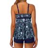imageYonique Two Piece Tankini Bathing Suits for Women Tummy Control Swimsuits with Boy Shorts Modest SwimwearBlue Floral Print