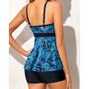 imageYonique Two Piece Tankini Bathing Suits for Women Tummy Control Swimsuits with Boy Shorts Modest SwimwearBlue Paisley