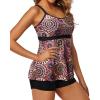 imageYonique Two Piece Tankini Bathing Suits for Women Tummy Control Swimsuits with Boy Shorts Modest SwimwearBrown Mandala