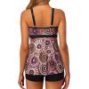 imageYonique Two Piece Tankini Bathing Suits for Women Tummy Control Swimsuits with Boy Shorts Modest SwimwearBrown Mandala