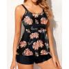 imageYonique Two Piece Tankini Bathing Suits for Women Tummy Control Swimsuits with Boy Shorts Modest SwimwearCoral Print