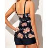 imageYonique Two Piece Tankini Bathing Suits for Women Tummy Control Swimsuits with Boy Shorts Modest SwimwearCoral Print
