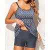 imageYonique Two Piece Tankini Bathing Suits for Women Tummy Control Swimsuits with Boy Shorts Modest SwimwearGrey Geometric