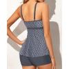 imageYonique Two Piece Tankini Bathing Suits for Women Tummy Control Swimsuits with Boy Shorts Modest SwimwearGrey Geometric