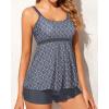 imageYonique Two Piece Tankini Bathing Suits for Women Tummy Control Swimsuits with Boy Shorts Modest SwimwearGrey Geometric