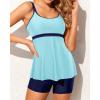 imageYonique Two Piece Tankini Bathing Suits for Women Tummy Control Swimsuits with Boy Shorts Modest SwimwearMint Blue Green