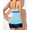 imageYonique Two Piece Tankini Bathing Suits for Women Tummy Control Swimsuits with Boy Shorts Modest SwimwearMint Blue Green