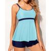 imageYonique Two Piece Tankini Bathing Suits for Women Tummy Control Swimsuits with Boy Shorts Modest SwimwearMint Blue Green