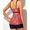 imageYonique Two Piece Tankini Bathing Suits for Women Tummy Control Swimsuits with Boy Shorts Modest SwimwearRed Floral