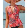 imageYonique Womens Halter Tankini Top No Bottom V Neck Swim Top Tummy Control Bathing Suit TopCoral Floral
