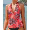 imageYonique Womens Halter Tankini Top No Bottom V Neck Swim Top Tummy Control Bathing Suit TopCoral Floral