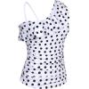 imageYonique Womens One Shoulder Tankini Tops Ruffle Swim Tops Strapless Bathing Suit Tops No BottomsBlack and White