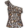 imageYonique Womens One Shoulder Tankini Tops Ruffle Swim Tops Strapless Bathing Suit Tops No BottomsLeopard