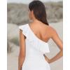 imageYonique Womens One Shoulder Tankini Tops Ruffle Swim Tops Strapless Bathing Suit Tops No BottomsLight White