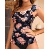 imageYonique Womens One Shoulder Tankini Tops Ruffle Swim Tops Strapless Bathing Suit Tops No BottomsOrange
