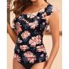 imageYonique Womens One Shoulder Tankini Tops Ruffle Swim Tops Strapless Bathing Suit Tops No BottomsOrange