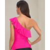 imageYonique Womens One Shoulder Tankini Tops Ruffle Swim Tops Strapless Bathing Suit Tops No BottomsPink