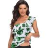 imageYonique Womens One Shoulder Tankini Tops Ruffle Swim Tops Strapless Bathing Suit Tops No BottomsWhite
