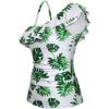 imageYonique Womens One Shoulder Tankini Tops Ruffle Swim Tops Strapless Bathing Suit Tops No BottomsWhite