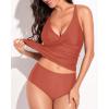 imageYonique Tankini Swimsuits for Women Tummy Control Bathing Suits Two Piece Tankini Tops with Bikini Bottoms Twist SwimwearBrick Red
