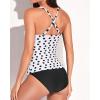 imageYonique Tankini Swimsuits for Women Tummy Control Bathing Suits Two Piece Tankini Tops with Bikini Bottoms Twist SwimwearWhite