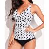 imageYonique Tankini Swimsuits for Women Tummy Control Bathing Suits Two Piece Tankini Tops with Bikini Bottoms Twist SwimwearWhite