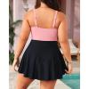 imageYonique Women Plus Size One Piece Swimsuits with Skirt V Neck Floral Printed Swimdress Cutout Bathing SuitsPink and Black