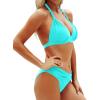 imageYonique Women Two Piece Bathing Suits Push Up Bikini Set Halter Swimsuit Vintage SwimwearAqua Green