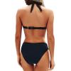 imageYonique Women Two Piece Bathing Suits Push Up Bikini Set Halter Swimsuit Vintage SwimwearBlack
