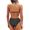 imageYonique Women Two Piece Bathing Suits Push Up Bikini Set Halter Swimsuit Vintage SwimwearBlack Polka Dot