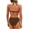 imageYonique Women Two Piece Bathing Suits Push Up Bikini Set Halter Swimsuit Vintage SwimwearBrown