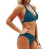 imageYonique Women Two Piece Bathing Suits Push Up Bikini Set Halter Swimsuit Vintage SwimwearDark Green