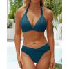 imageYonique Women Two Piece Bathing Suits Push Up Bikini Set Halter Swimsuit Vintage SwimwearDark Green