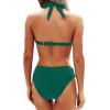 imageYonique Women Two Piece Bathing Suits Push Up Bikini Set Halter Swimsuit Vintage SwimwearForest Green