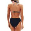 imageYonique Women Two Piece Bathing Suits Push Up Bikini Set Halter Swimsuit Vintage SwimwearPink Peach Blossom