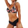 imageYonique Women Two Piece Bathing Suits Push Up Bikini Set Halter Swimsuit Vintage SwimwearPink Peach Blossom