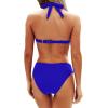 imageYonique Women Two Piece Bathing Suits Push Up Bikini Set Halter Swimsuit Vintage SwimwearRoyal Blue