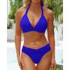 imageYonique Women Two Piece Bathing Suits Push Up Bikini Set Halter Swimsuit Vintage SwimwearRoyal Blue