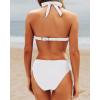 imageYonique Women Two Piece Bathing Suits Push Up Bikini Set Halter Swimsuit Vintage SwimwearWhite