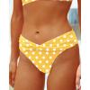 imageYonique Women Two Piece Bathing Suits Push Up Bikini Set Halter Swimsuit Vintage SwimwearYellow Retro Dot